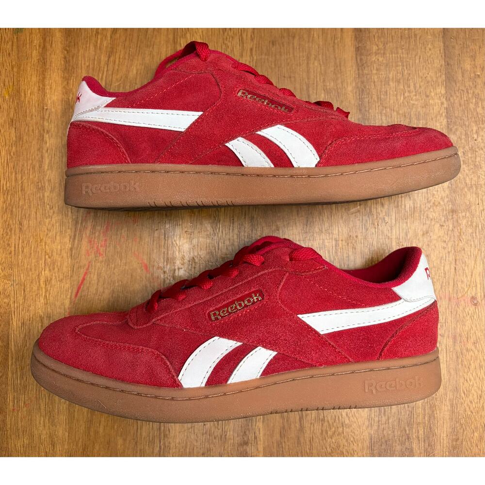 Reebok Court Advance Suede Sneakers Womens 8.5 Red Gum Sole Casual Shoes - Picture 7 of 9